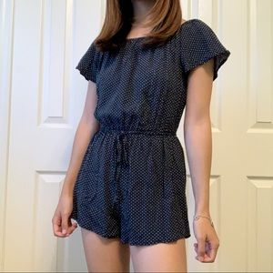 ABERCROMBIE & FITCH Polka Dot Navy Romper (Size S)